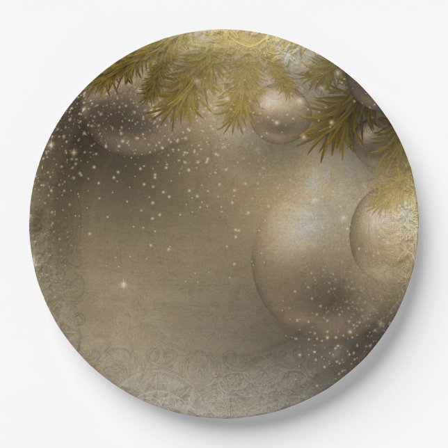 Prato De Papel Tornos de ouro prateado (Frente)
