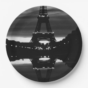 Prato De Papel Torre Eiffel Paris França vintage reflexão