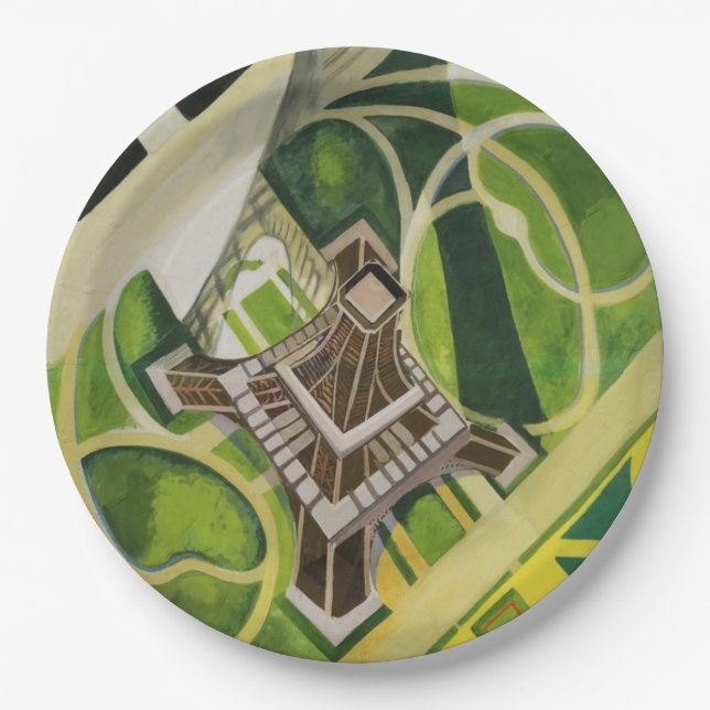 Prato De Papel Torre Eiffel (por Robert Delaunay) (Frente)