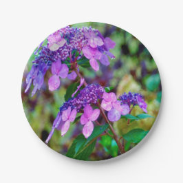 Prato De Papel Torre Roxo e Flor de Hydrangea Shout