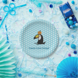 Prato De Papel Toucan Loves Orange