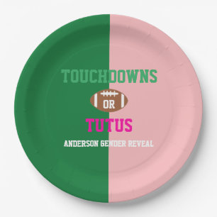 Prato De Papel Touchdowns ou Revelação de Gênero de Tutus