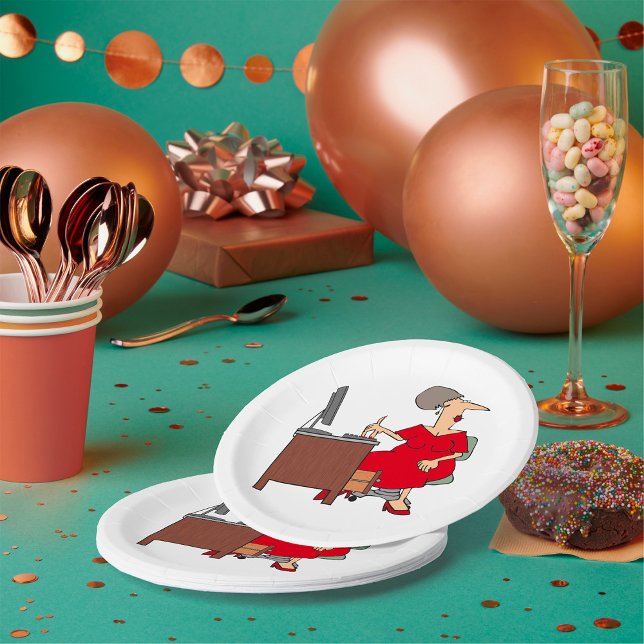 Prato De Papel Trabalhador do Office em Mulheres (Criador carregado)