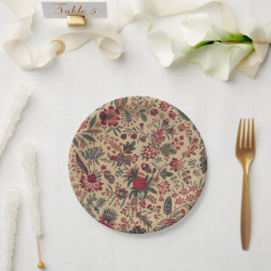Prato De Papel Trabalho de Agulha Antigo Floral Vintage para Móve