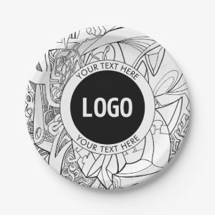 Prato De Papel Trabalho de arte de linha moderna original e seu l