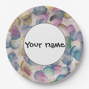 Prato De Papel Traços de pincel desenho abstrato