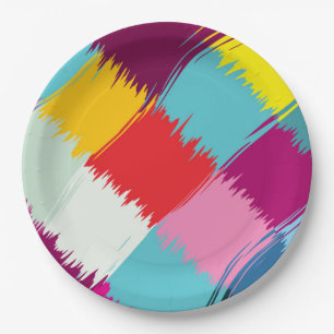 Prato De Papel Traços de tinta desenho abstrato