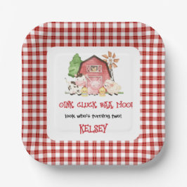 Prato De Papel Traditional Farm Theme Birthday Paper Plates