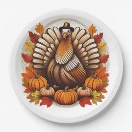 Prato De Papel Traditional Thanksgiving Design