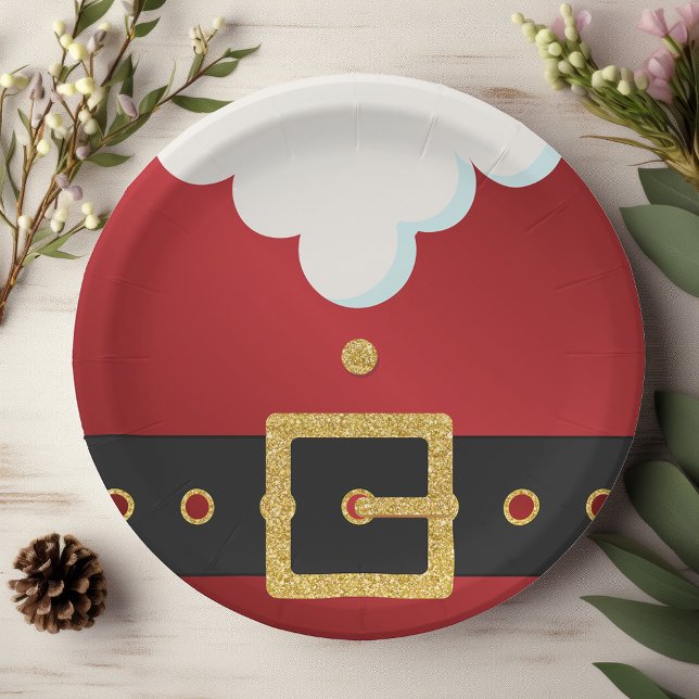 Prato De Papel Traje de Papai Noel Barriga Natal (Criador carregado)