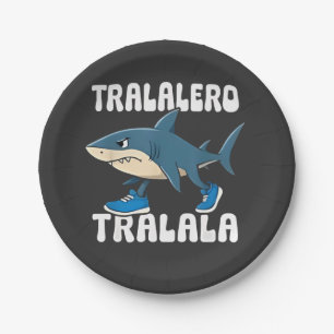 Prato De Papel Tralalalero Tralala Funny Shark Meme