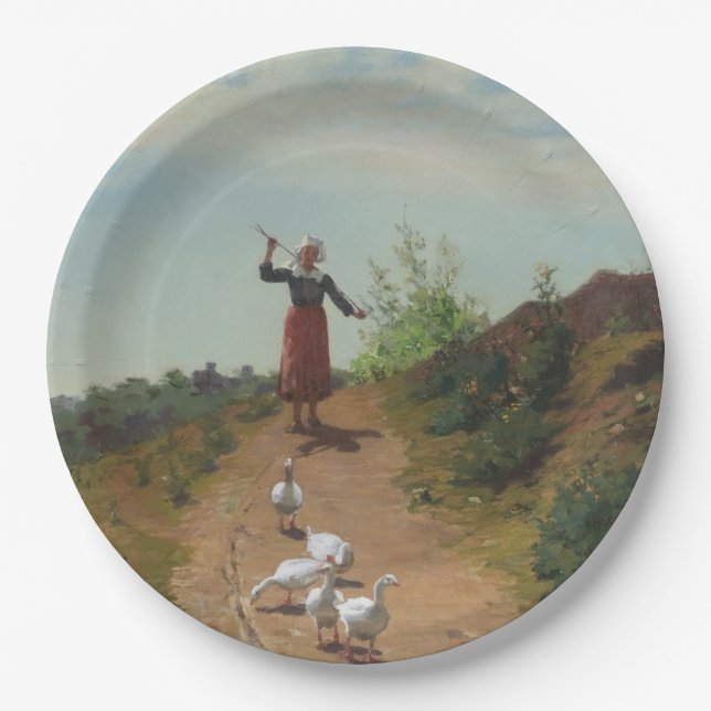 Prato De Papel Trazendo para casa o bando de gansos (por Paul Pee (Frente)