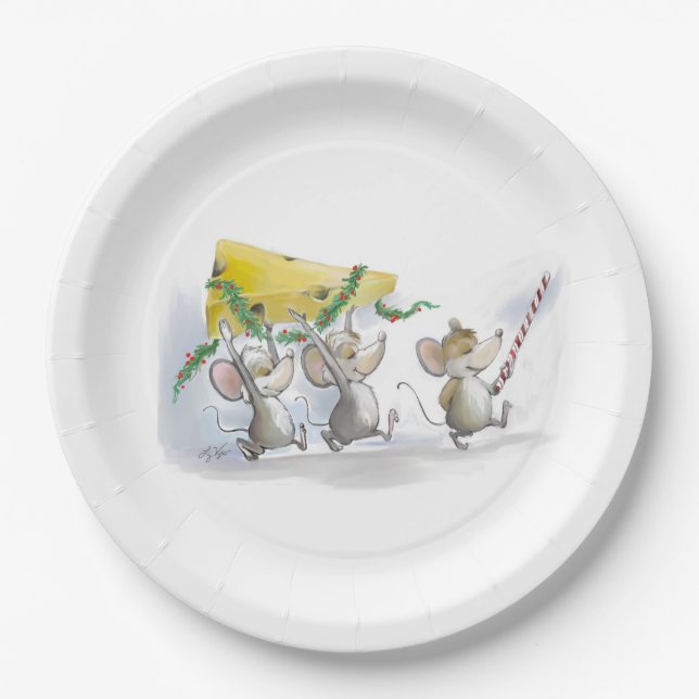 Prato De Papel Trazer na placa de papel do queijo do Natal (Frente)