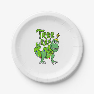 Prato De Papel Tree Rex Dinosaur Tyrannosaurus T-Rex Natal Gi