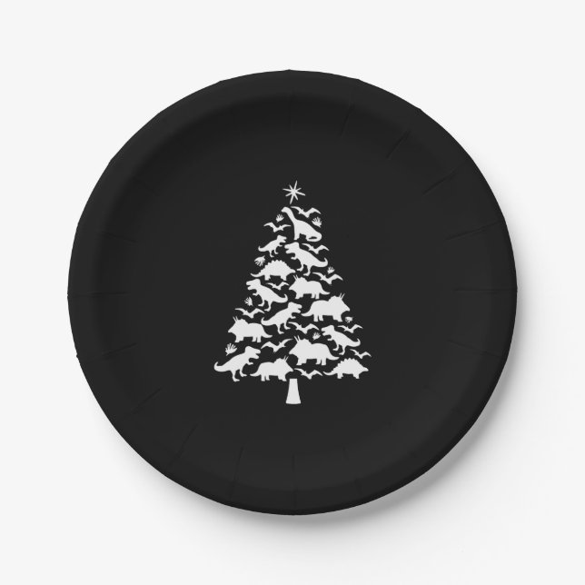 Prato De Papel Tree Rex Natal Tee (Frente)