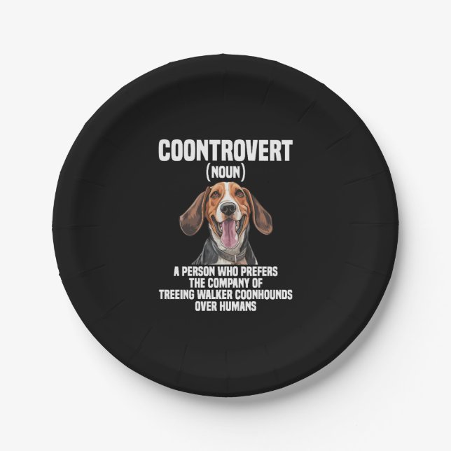 Prato De Papel Treeing Walker Coonhound Lover Dog Coontrovert (Frente)
