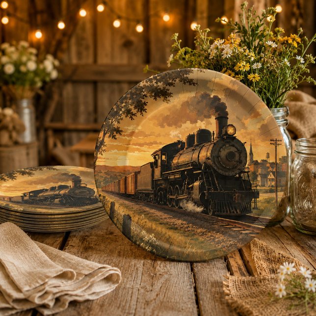 Prato De Papel Trem de Campo Antigo (Criador carregado)