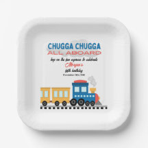 Trem de Cartoon Colorida de Aniversário de Qualque