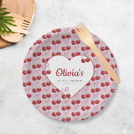 Prato De Papel Trendy Cherry no Chá de panela superior