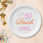 Prato De Papel Trendy Hand Drawn Doodle 50th Beach Birthday<br><div class="desc">Celebrar este aniversário especial com um 50 pratos de papel de aniversário de praia! Trendy Hand Drawn Doodle 50th Beach Birthday Plates</div>