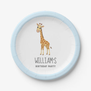 Prato De Papel Trendy Personalized Safari Animal Giraffe