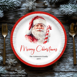 Prato De Papel Trendy Santa Claus Modern Warmish Holiday Plates