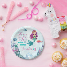 Três ao Mar de Mermaid Girls aniversário de 3 anos
