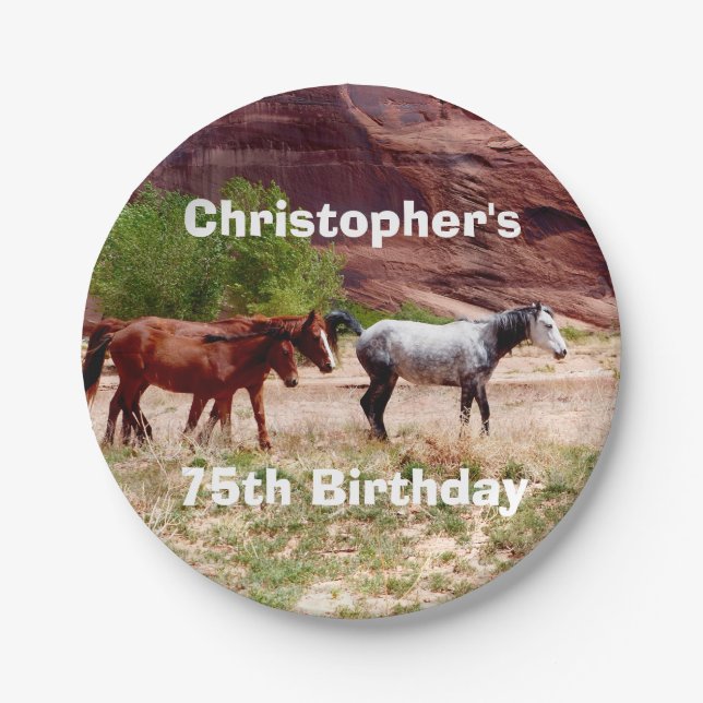 Prato De Papel Três Cavalos, Sudoeste, 75ª Festa de aniversário (Frente)