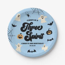 Prato De Papel Três Festas de aniversário de 3 anos do Espírito A
