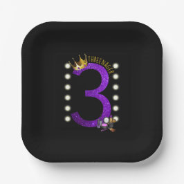 Prato De Papel Três indo em Treze MUA Princesa Aniversário