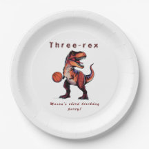 Três-Rex basquete Dino aniversário  