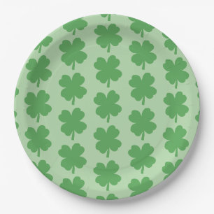 Prato De Papel Trevo de Quatro Folhas Shamrock Irlandês Dia de Sã