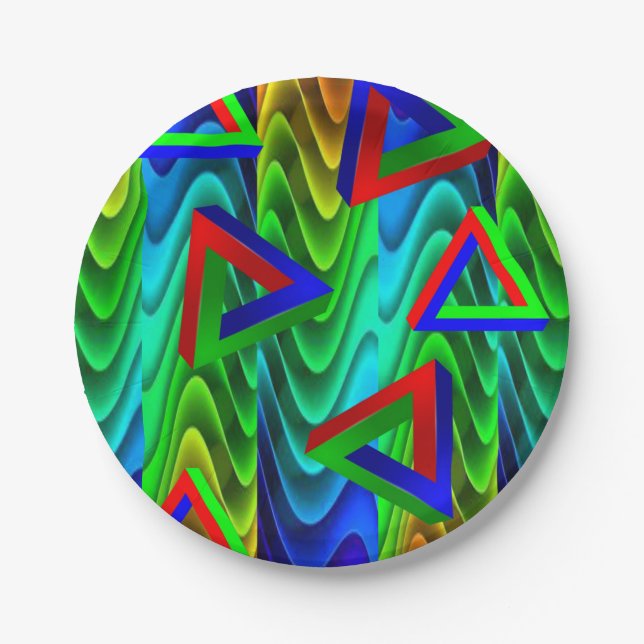 Prato De Papel Triângulo com placas de papel (Frente)