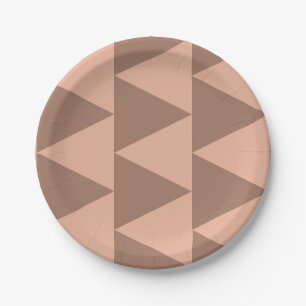 Prato De Papel Triângulos Grandes Geométricos Mocha Mousse Rosa D