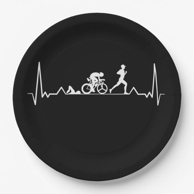 Prato De Papel Triathlon Heartbeat (Frente)