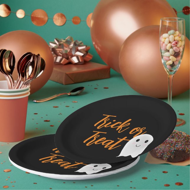 Prato De Papel Trick or Treat Halloween  (Múltiplo)