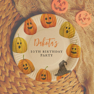 Prato De Papel Trick or Treat Halloween Abóbora Festa de Aniversá