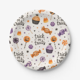 Prato De Papel Trick or Treat Sweets