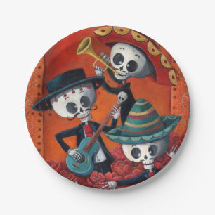 Prato De Papel Trio do Mariachi de Diâmetro de Los Muertos