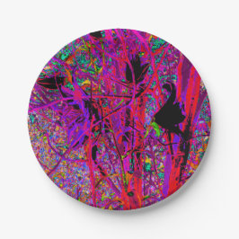 Prato De Papel Trippy Abstrato Rainbow Oriental Lily Flowers