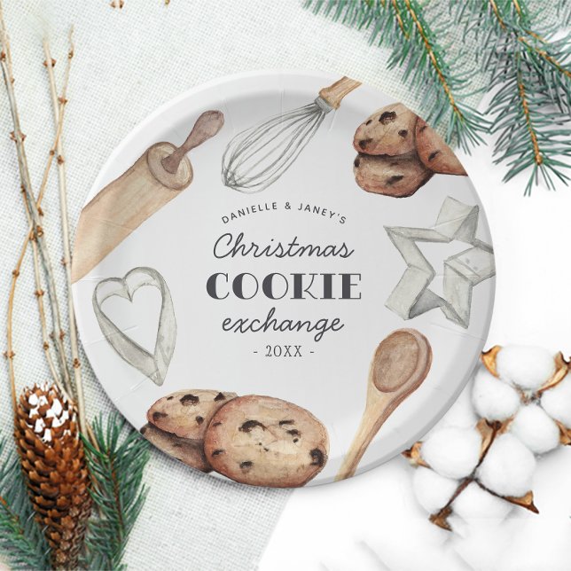 Prato De Papel Troca personalizada de cookies de Natal (Criador carregado)