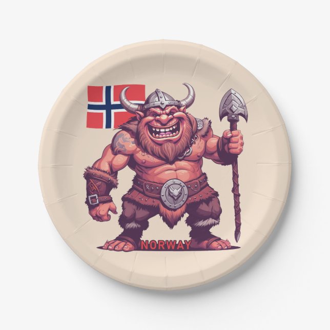 Prato De Papel Troll norueguês (Frente)