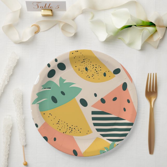 Prato De Papel Tropical & Summer Vibes (Casamento)