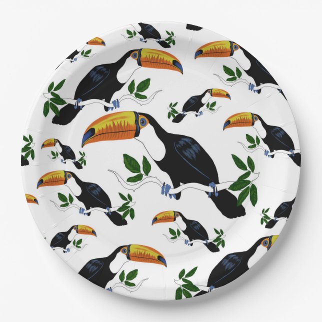 Prato De Papel Tropical Toucans - Playful Jungle (Frente)
