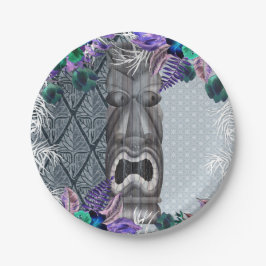Prato De Papel Tropical Vintage Retro Floral Tiki Havaiano Luau