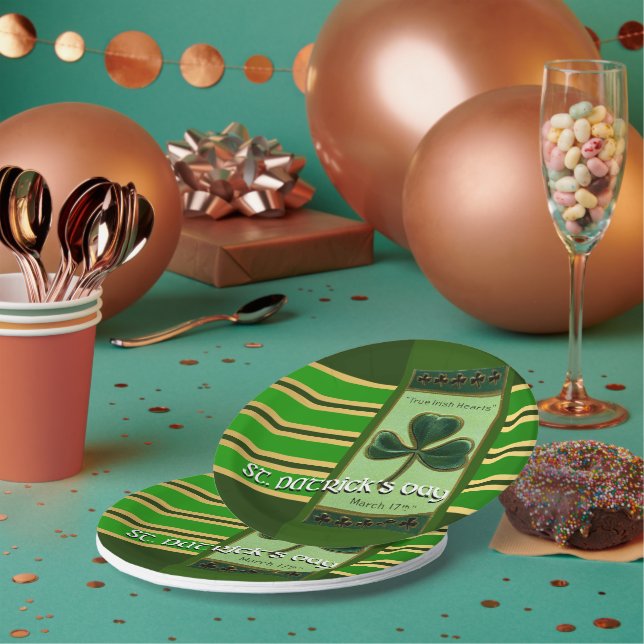 Prato De Papel True Irish Heart Dia de São Patrício PPP01 (Múltiplo)