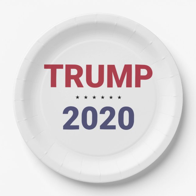 Prato De Papel Trump 2020 (Eleições nos EUA) (Frente)