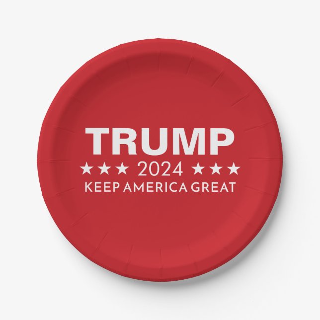 Prato De Papel Trump 2024 - Keep America Excelente Red (Frente)