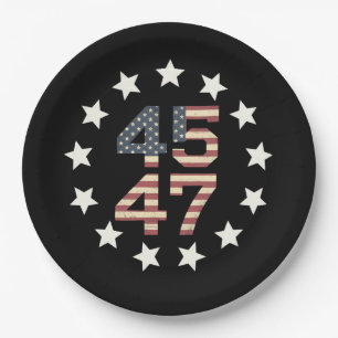 Prato De Papel Trump 45 47 Stars Vintage USA Flag