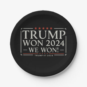 Prato De Papel Trump Ganhou 2024 Nós Ganhamos 47 2028 EUA